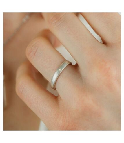 Adjustable Plain Pure Silver Slim Unisex Stacking Band Cuff Ring