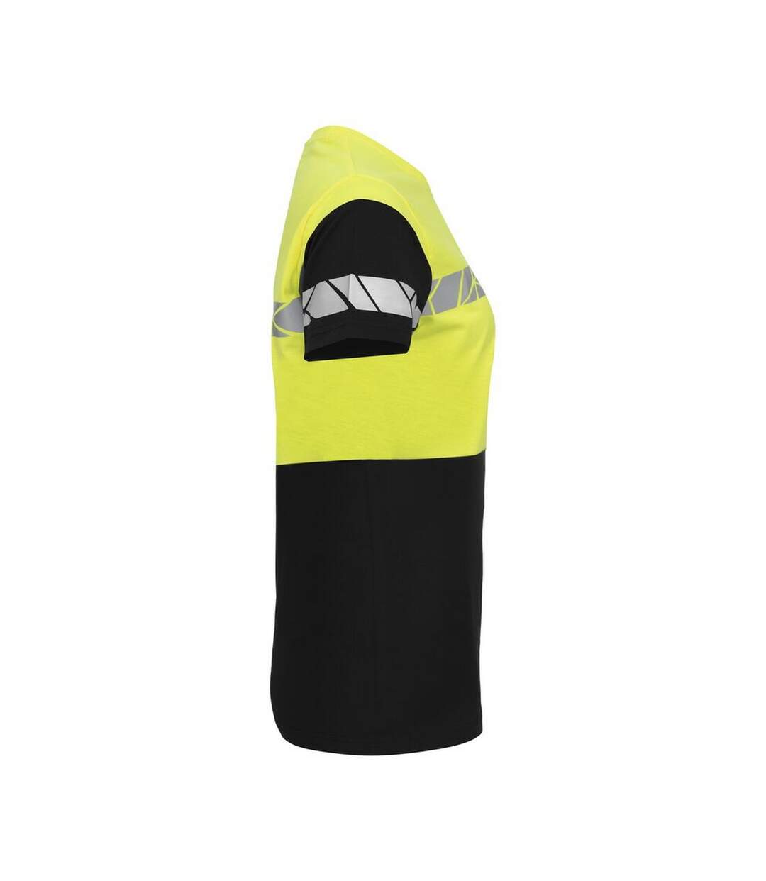 Womens/ladies Progression Hi-vis T-shirt Black Yellow Projob-4