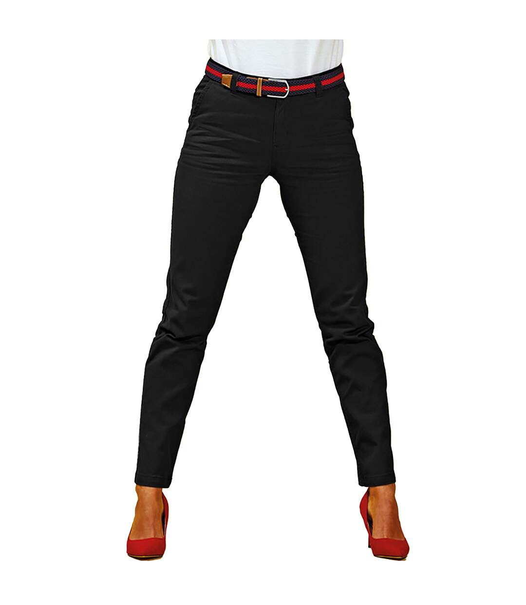 Asquith & Fox Womens/Ladies Casual Chino Trousers (Black) - UTRW4909