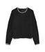 Pull noir/beige femme vero moda maquarius  raglan-1