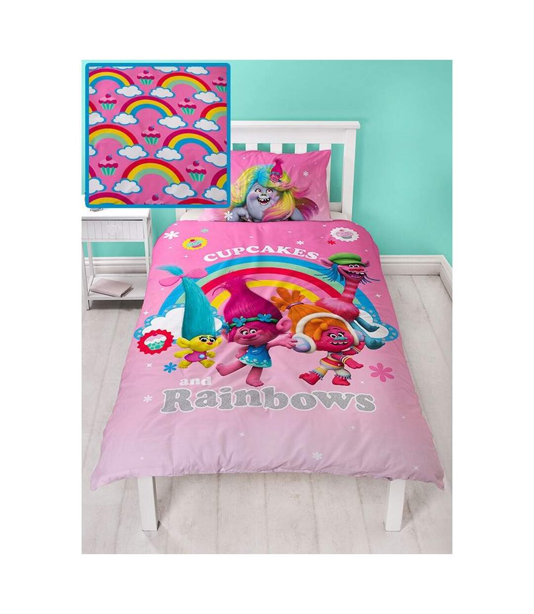 Parure de lit dreams rose / bleu Trolls