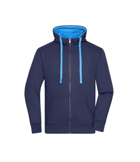 Veste À Capuche Lifestyle Homme Bleu Marine Cobalt James And Nicholson
