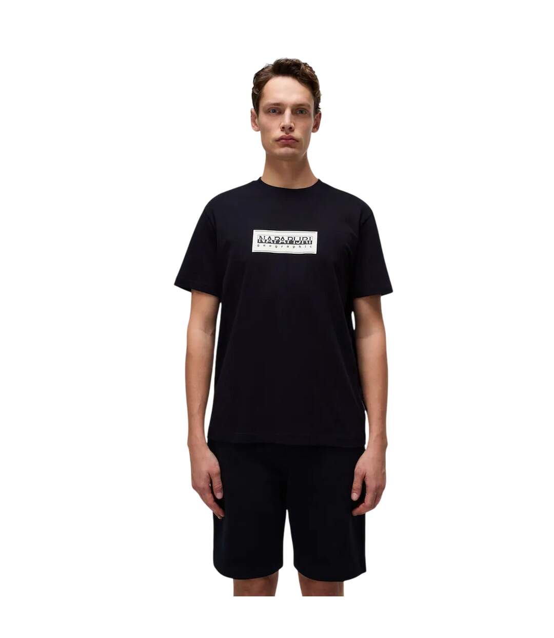 Mens Box Logo T-shirt Black Napapijri-1