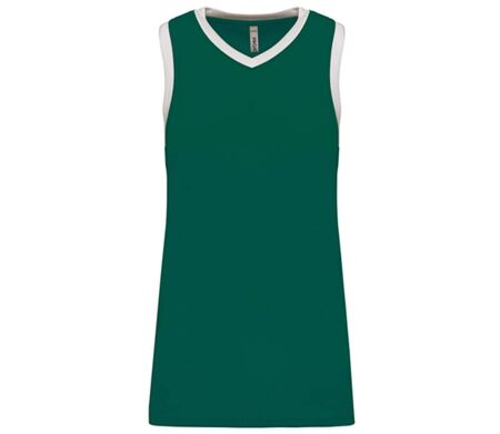 Maillot de basket - Femme - PA4051 - vert foncé et blanc