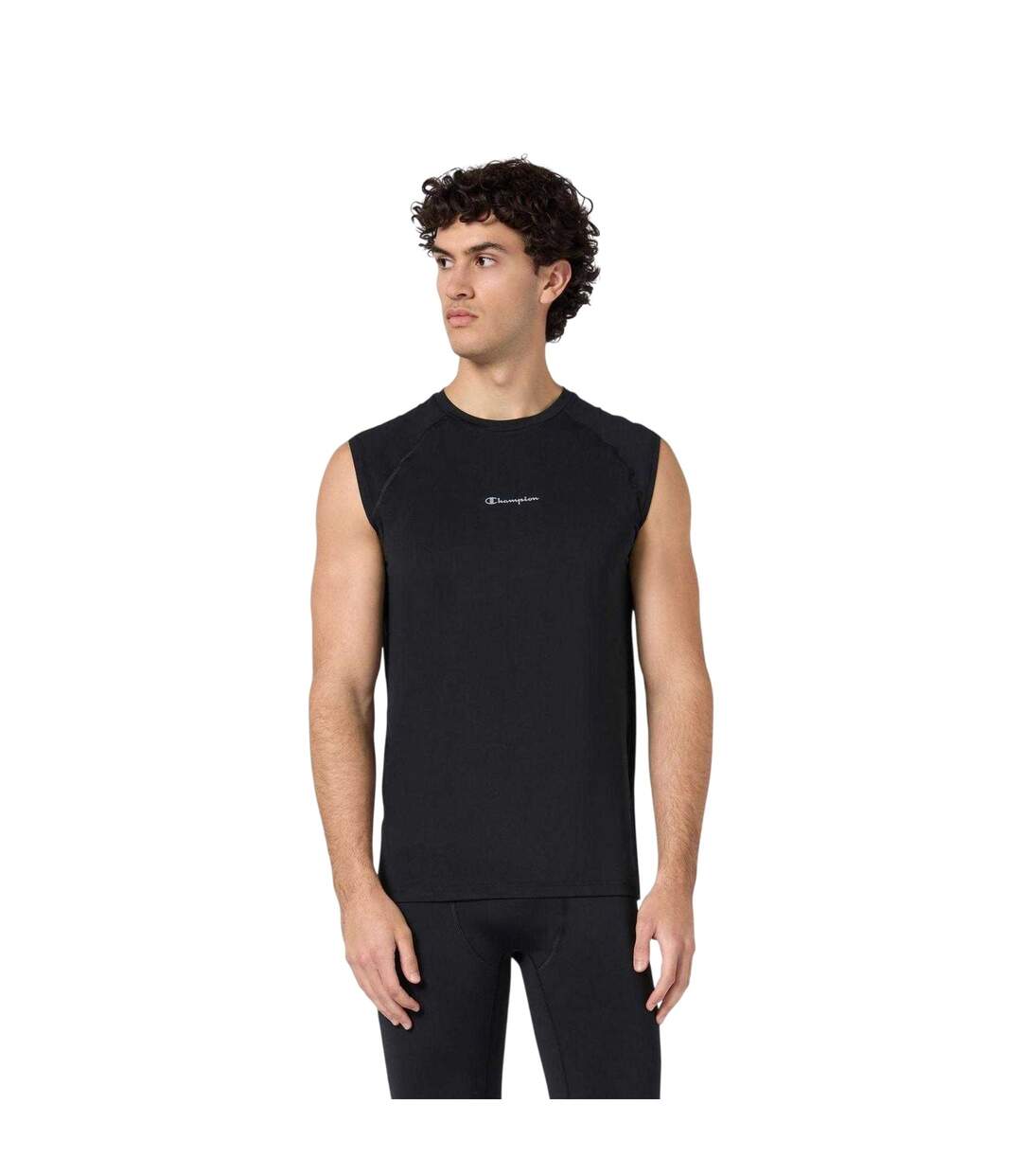 Haut Sans Manches Motif/style Logo Sur Poitrine Homme Noir Champion-4