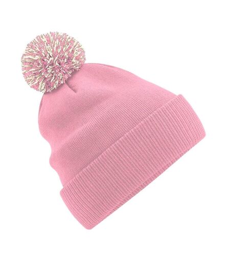 Bonnet Snowstar Unisexe Rose Pâle Blanc Cassé Beechfield