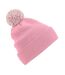 Bonnet Snowstar Unisexe Rose Pâle Blanc Cassé Beechfield-1