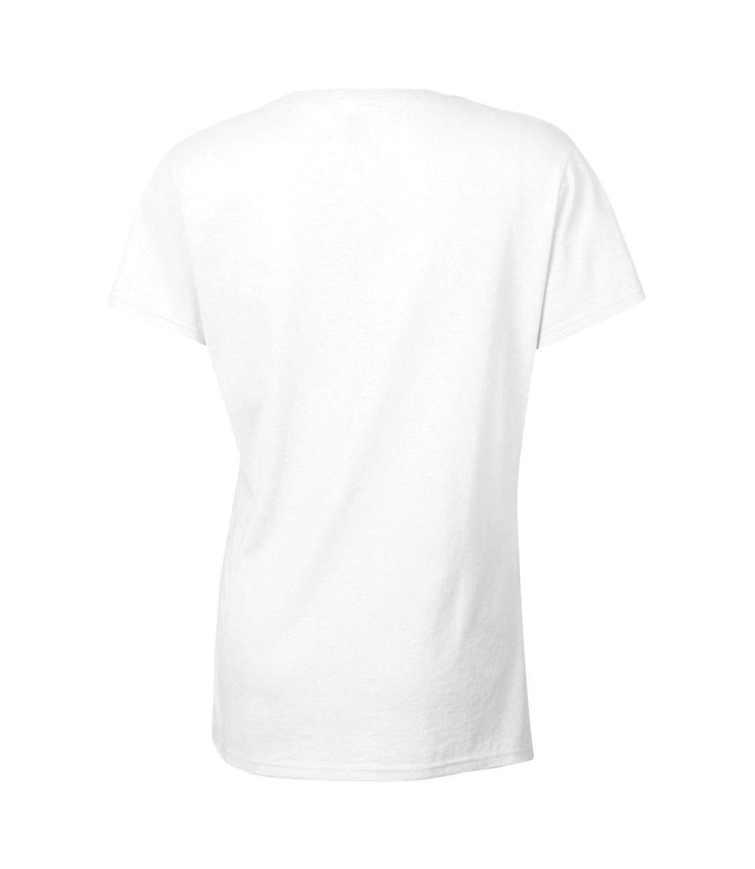 T-shirt À Manches Courtes Coupe Féminine Femme Blanc Gildan-3