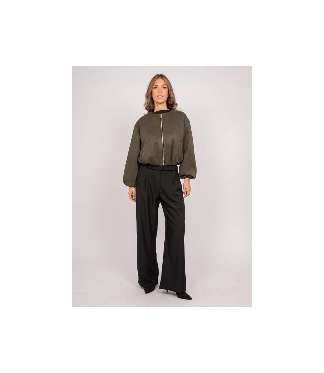 Blouson bomber suédine taille élastiquée USHA - Dona X Lisa-4