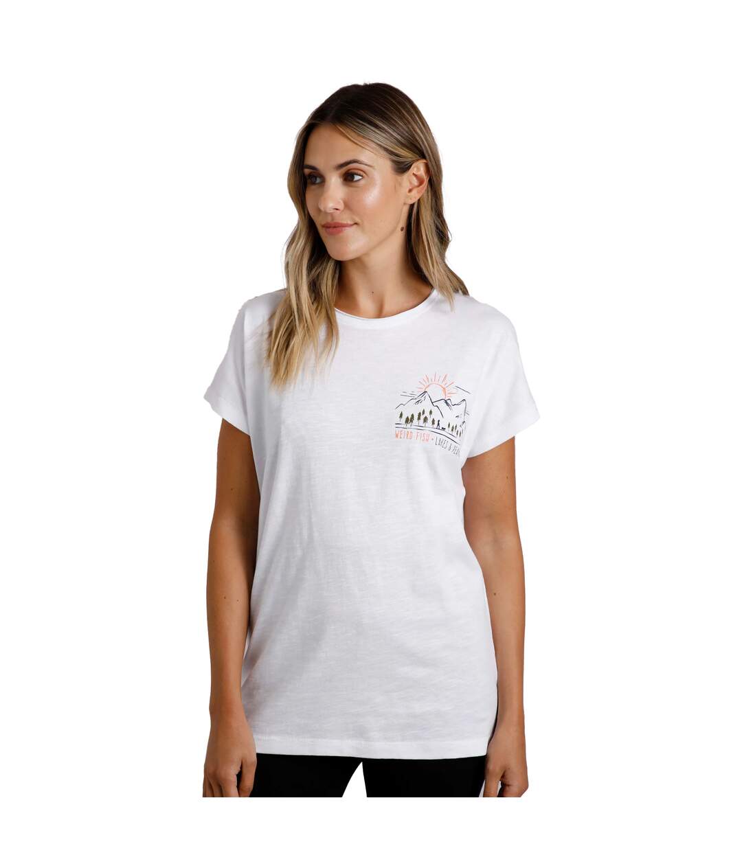 T-shirt wander femme blanc Weird Fish