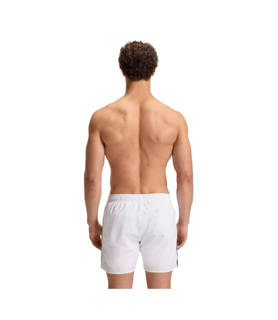 Mens Icon Logo Swim Shorts White Boss-4