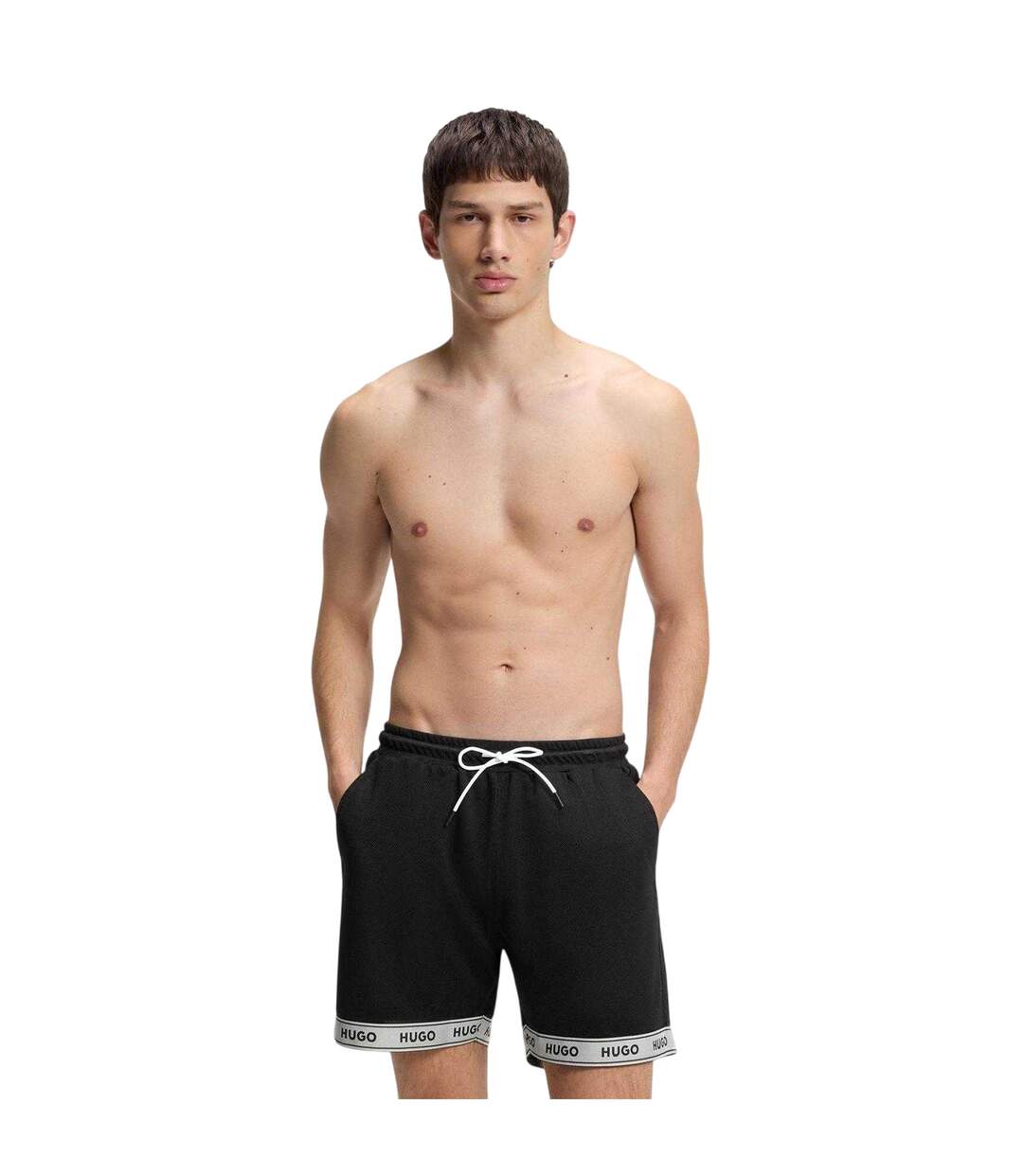 Short De Bain Motif/style Logo Lite Homme Noir Hugo-4