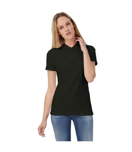 B&C Womens/Ladies ID.001 Plain Short Sleeve Polo Shirt (Black) - UTRW3525