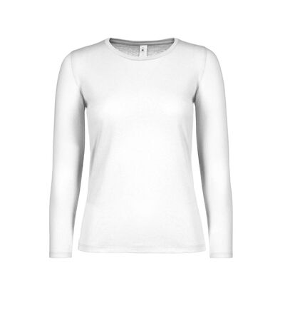 B&C Womens/Ladies #E150 Long-Sleeved T-Shirt (White) - UTBC5587