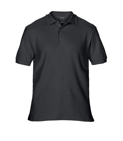 Gildan Mens Premium Cotton Sport Double Pique Polo Shirt (Black)