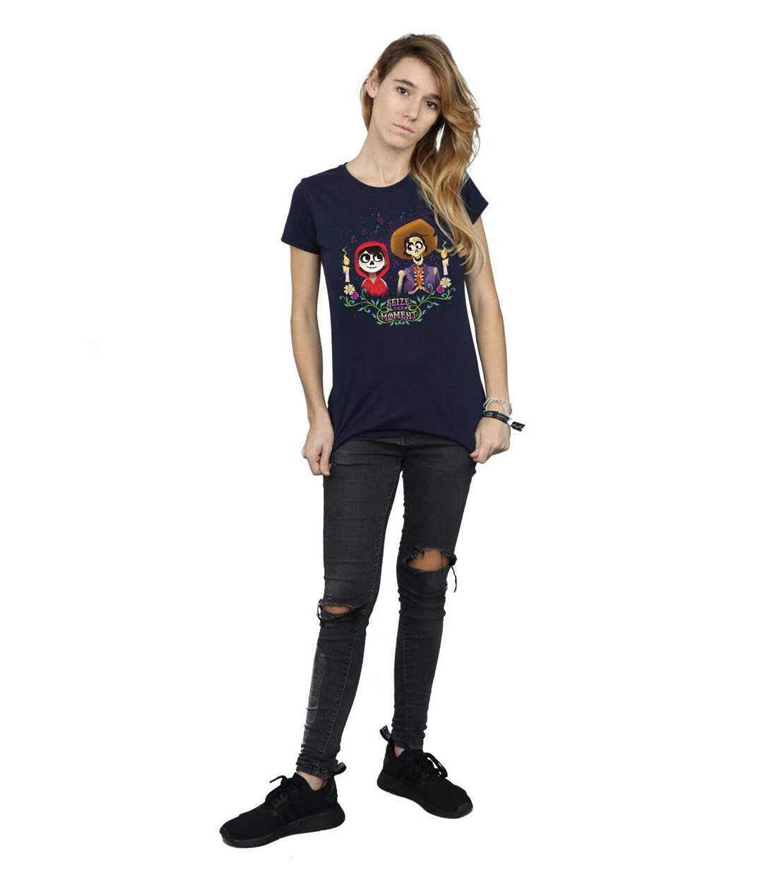 Disney - T-shirt COCO MIGUEL AND HECTOR - Femme (Bleu marine) - UTBI14326-4
