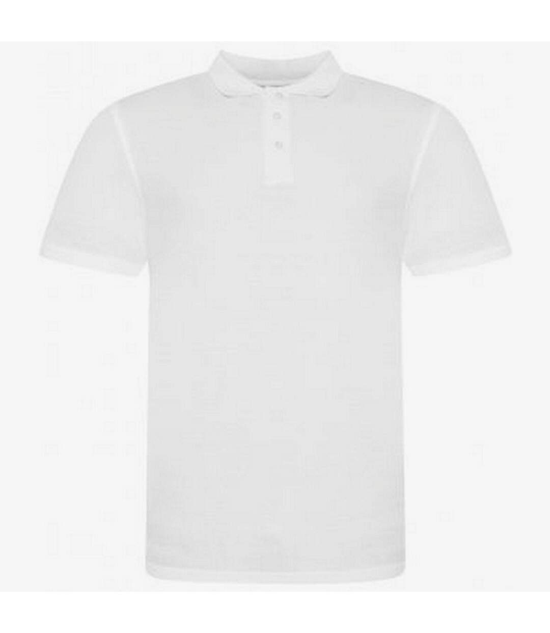 Awdis Mens Piqu Cotton Short-Sleeved Polo Shirt (White)