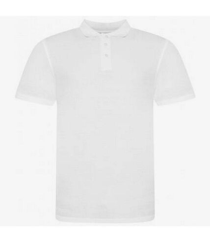 Awdis Mens Piqu Cotton Short-Sleeved Polo Shirt (White) - UTPC4134