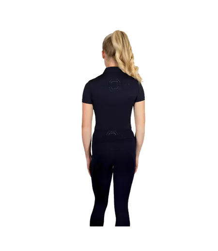Womens/ladies Hamilton Sparkle Sports Top Navy Coldstream