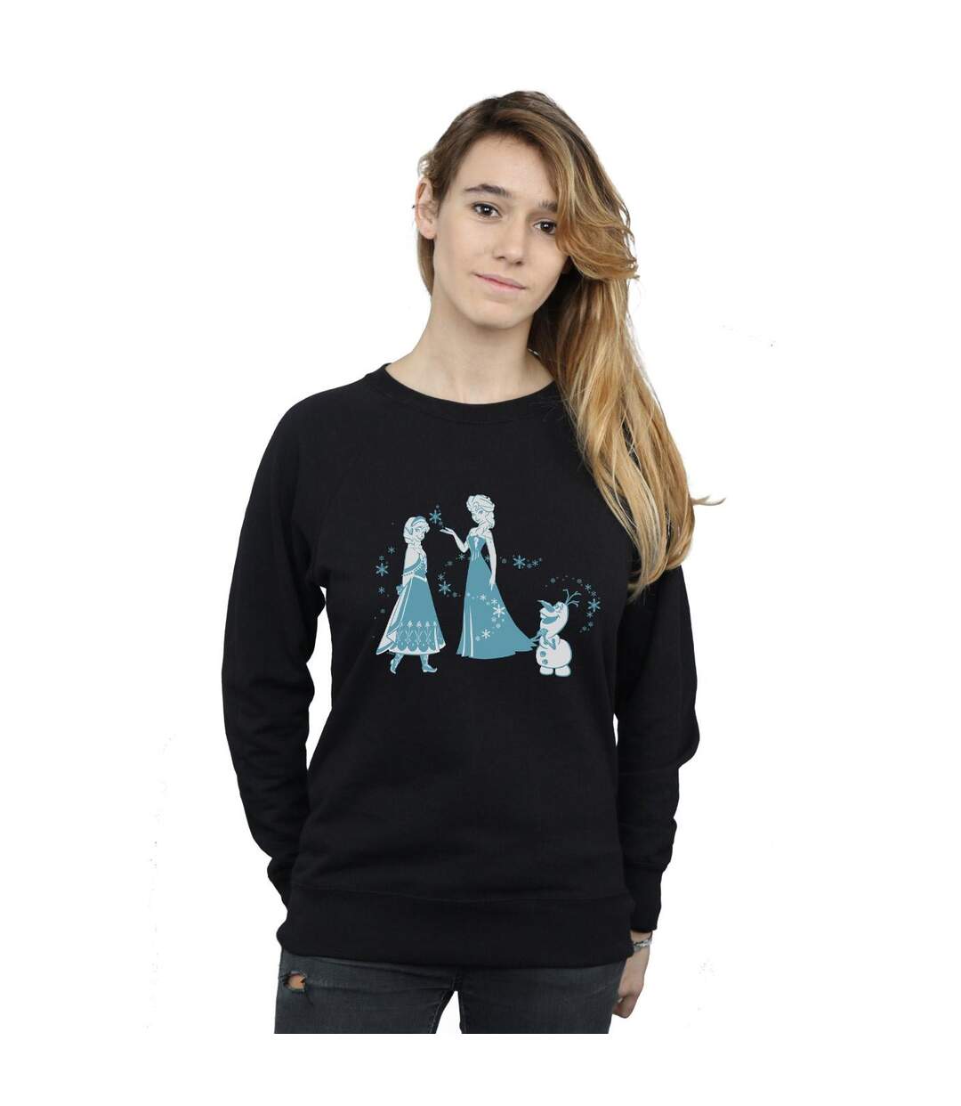 Disney - Sweat FROZEN MAGIC SNOWFLAKES - Femme (Noir) - UTBI19089-2