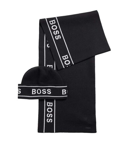 Ulfino Hat And Scarf Set One Size Black Hugo Boss