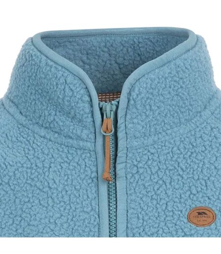 Womens/ladies Quake Leather Trim Fleece Jacket Storm Blue Trespass