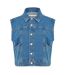 Womens/ladies Lucky Sleeveless Denim Jacket Mid Wash Threadbare-2