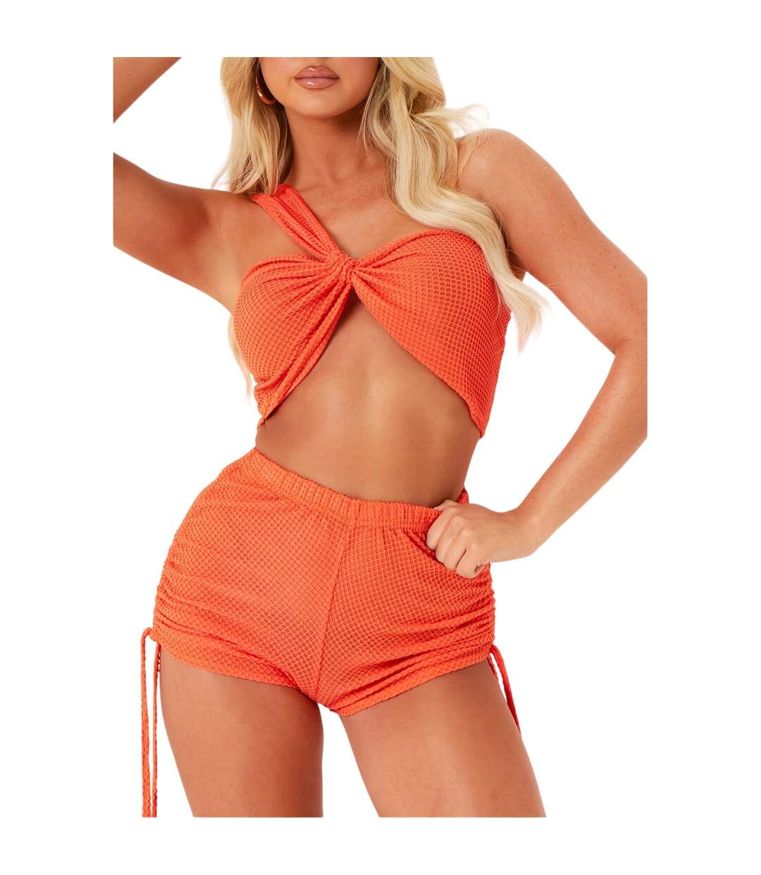 Womens/ladies One Shoulder Bralette Coral Missy Empire-3