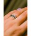 Slim Wave Couple Sun Moon Matching Promise Ring Set