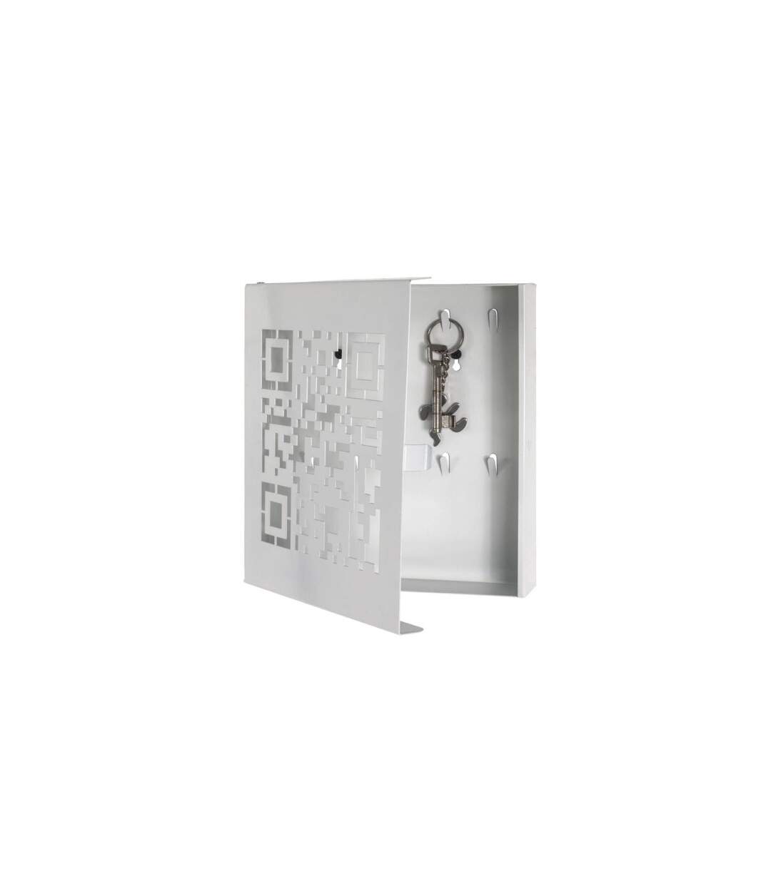 Boîte à Clés Métal QR Code 24cm Blanc-2