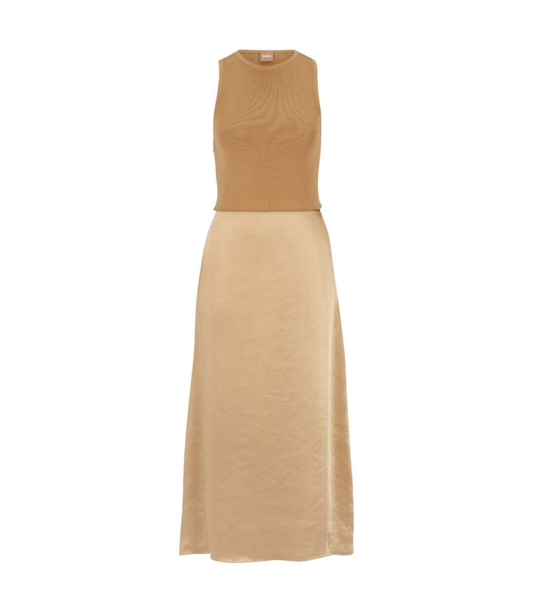 Womens/ladies Flaurelia Knitted Dress Beige Boss-1