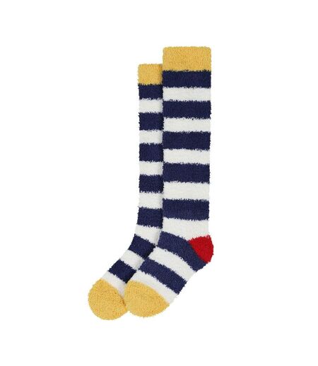 Womens/ladies Fluffy Knee High Socks Marine Lazy Jacks