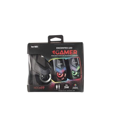 Lot de 2 Enceintes à Led Gamer 12cm Noir