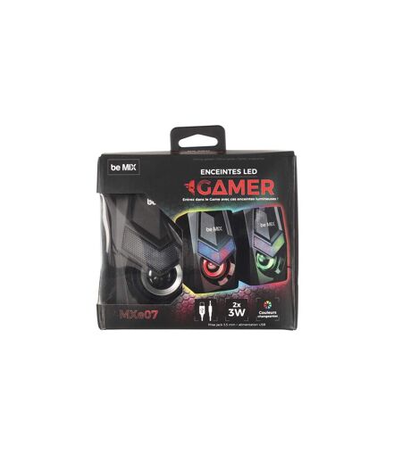 Lot de 2 Enceintes à Led Gamer 12cm Noir