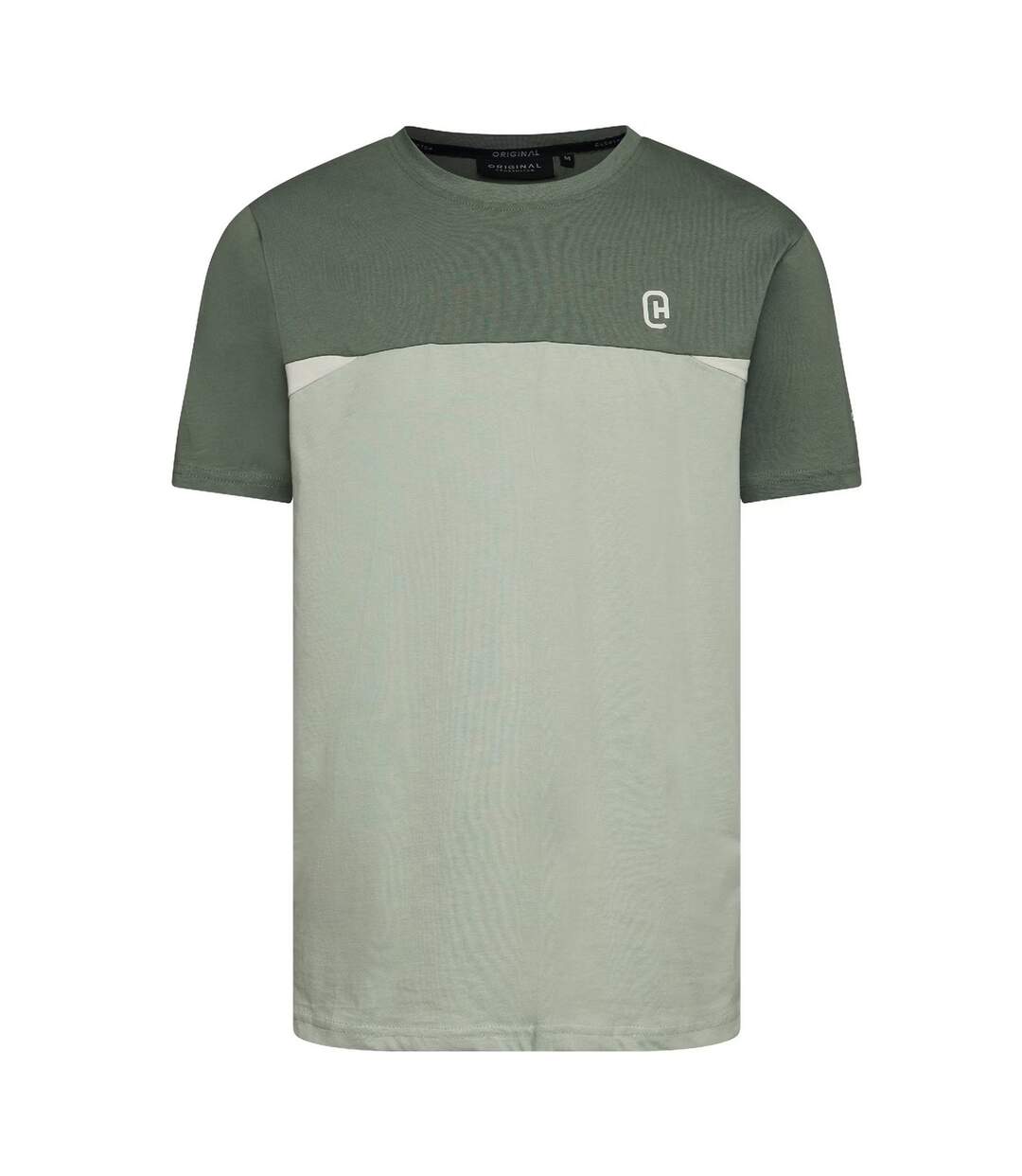 Mens Castlebay Short-sleeved T-shirt Light Olive Crosshatch-2