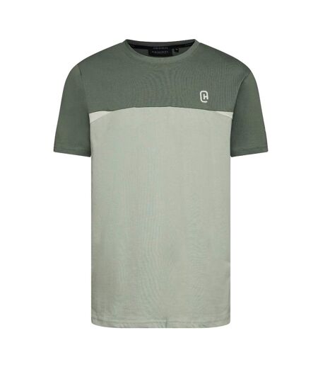 Mens Castlebay Short-sleeved T-shirt Light Olive Crosshatch