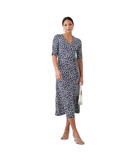 Dorothy Perkins Womens/Ladies Spotted Wrap Midi Dress (Navy) - UTDP1595