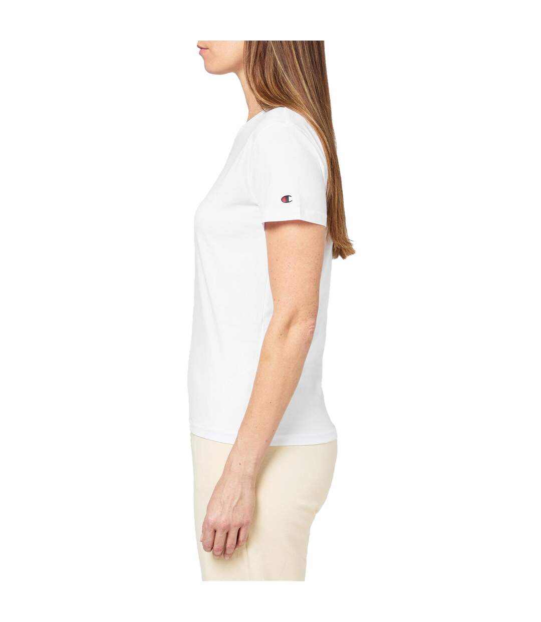 Lot De 2  T-shirts Motif/style Petit Logo Femme Blanc Champion-4