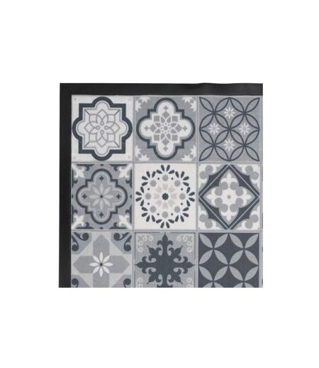 Tapis Déco à Motifs Carreaux Ciment 40x60cm Gris