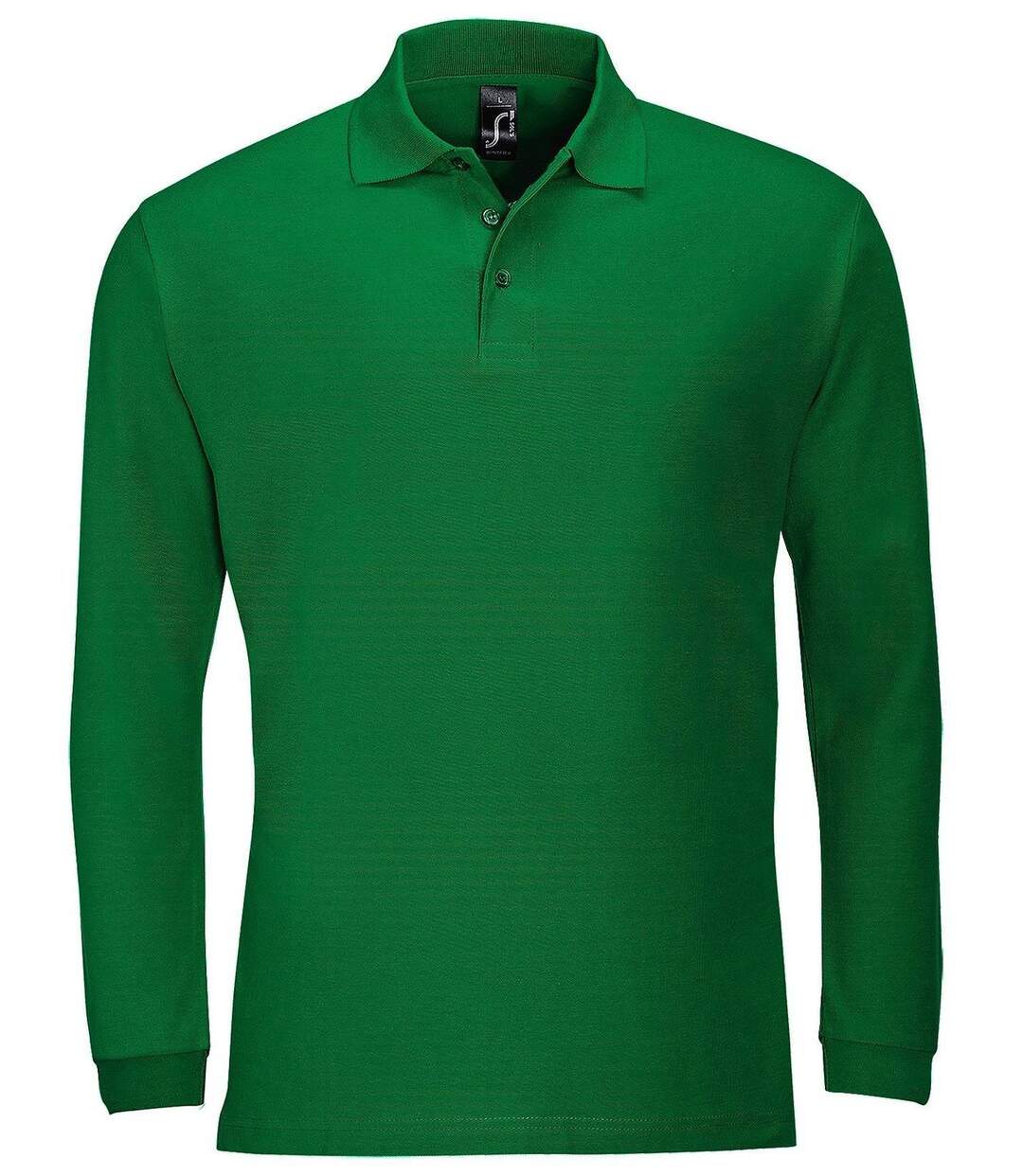 Polo manches longues - Homme - 11353 - vert prairie