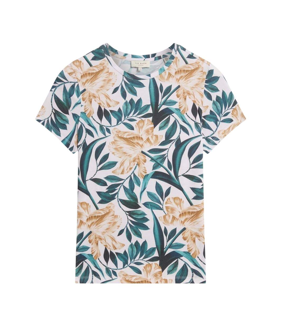 Womens/ladies Floral T-shirt Cream Ted Baker-2