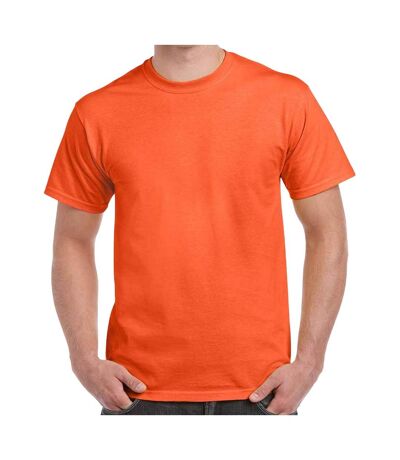 Mens heavy cotton t-shirt orange Gildan