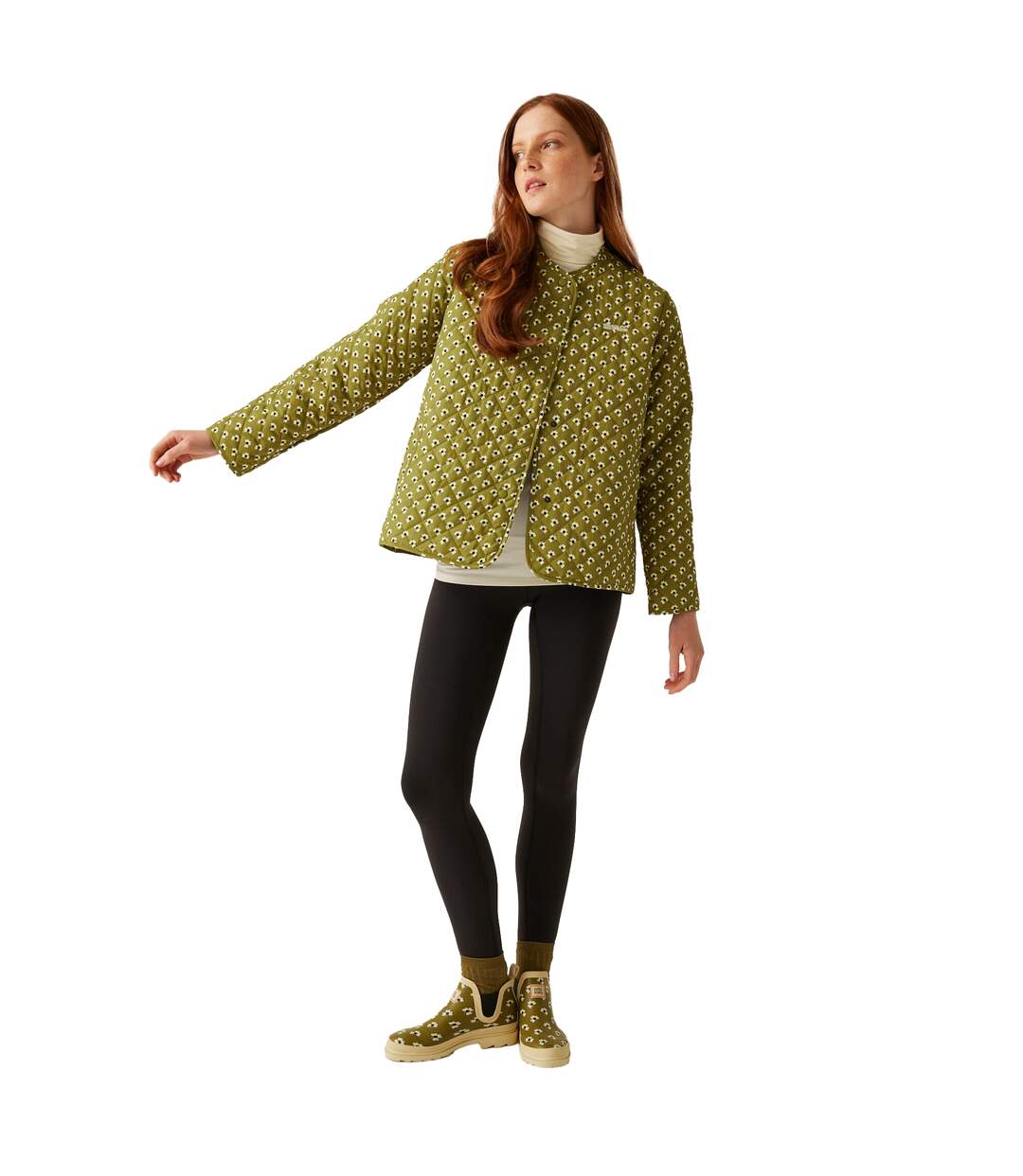 Womens/ladies Orla Kiely Daisy Quilted Jacket Clover Green Regatta-4