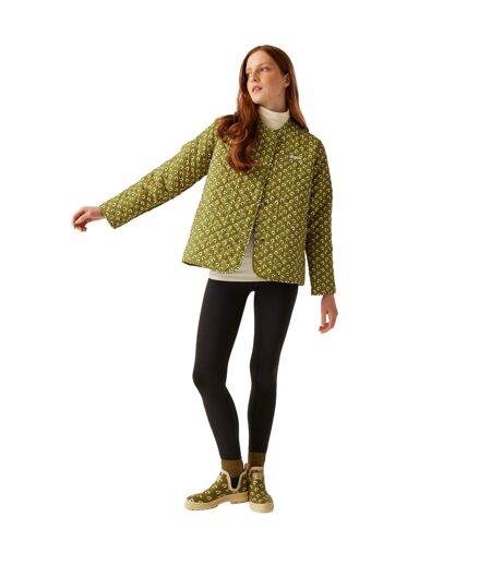 Womens/ladies Orla Kiely Daisy Quilted Jacket Clover Green Regatta