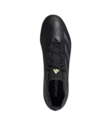 Mens Predator 24 League Leather Firm Ground Football Boots Core Black Carbon Grey Adidas