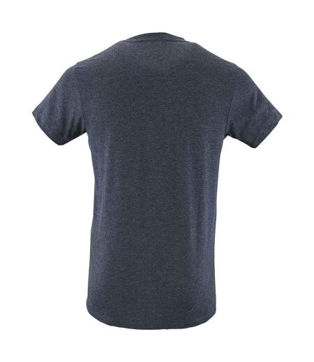 T-shirt Regent Homme Bleu Denim Chiné SOLS