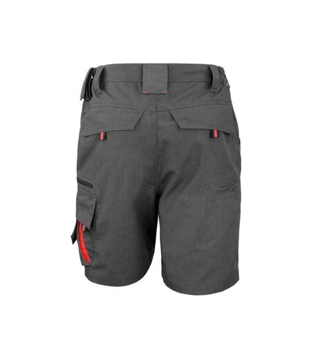 Mens technical cargo shorts grey/black WORK-GUARD by Result