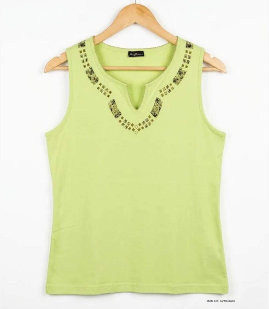MAYFLOWER PF062V - Débardeur vert 100% coton pour femme : fraîcheur et confort quotidien-2