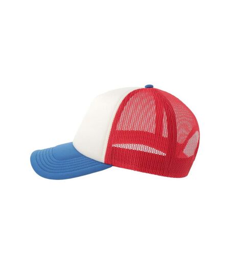 Casquette Trucker Motif/style 5 Panneaux Rapper-s Adulte Blanc Rouge Bleu Roi Atlantis