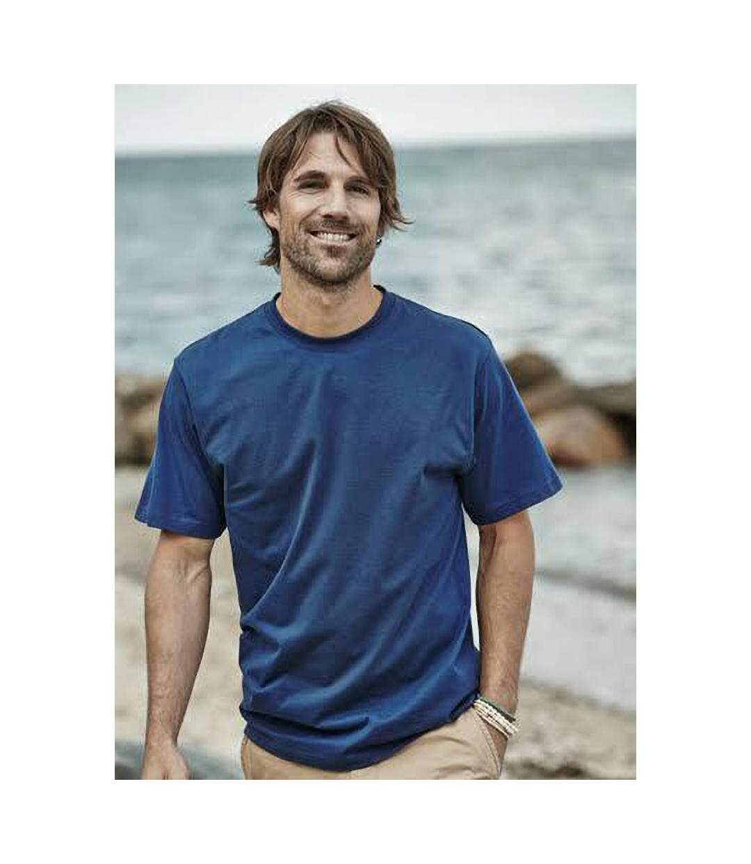 T-shirt À Manches Courtes Homme Bleu Marine Tee Jays-1